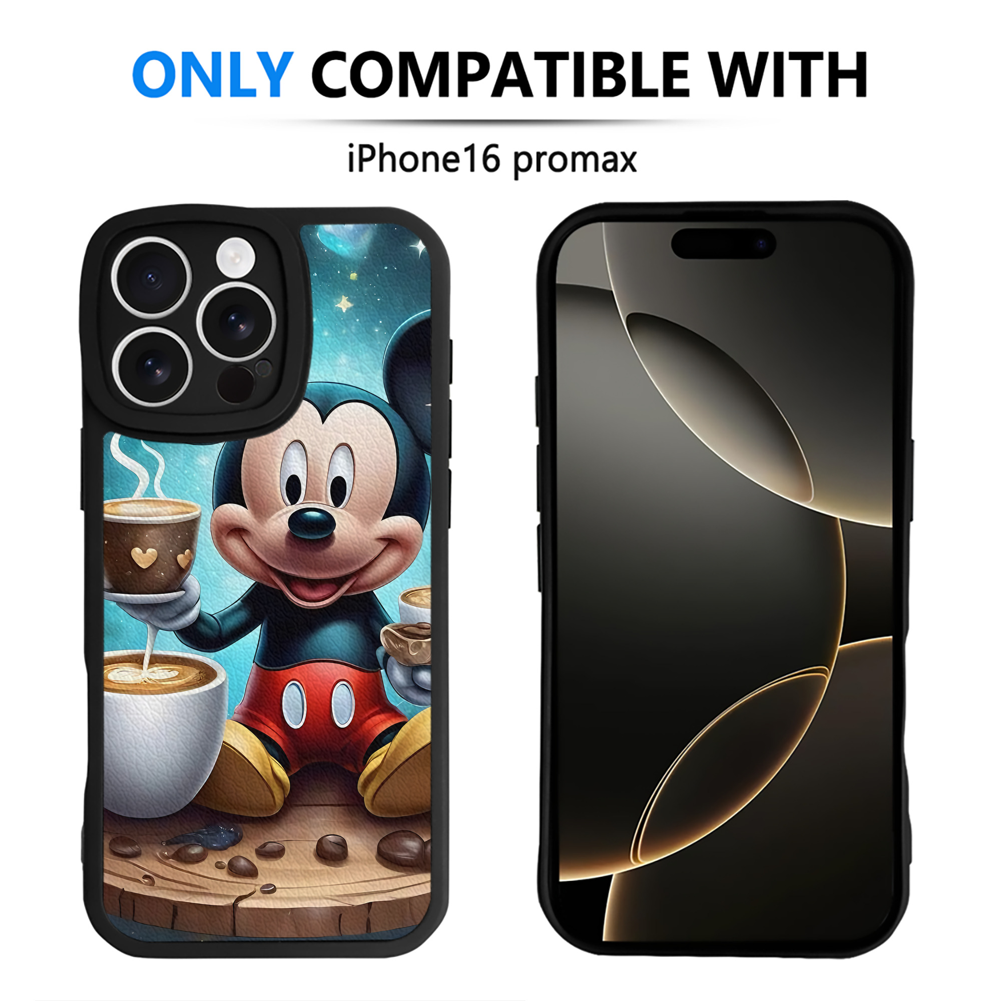 （画像用） ミッキーマウス Mickey Mouse 【iPhone 16シリーズ対応】シリコンスマホケース（レザー調） 材質：シリコン